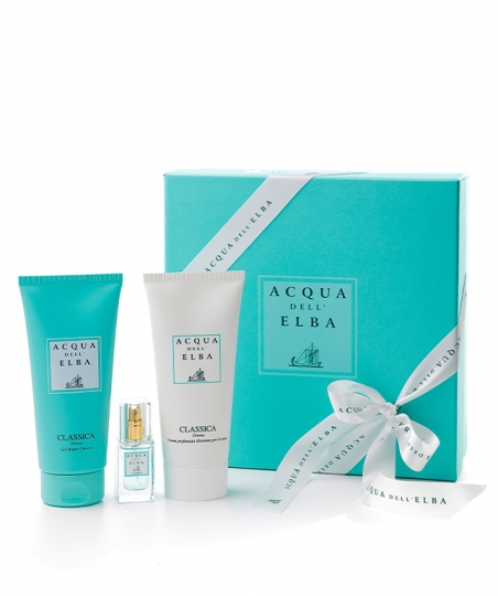 Verpackung Classica Damen • Feuchtigkeitsspendende Körperlotion 200 ml + Duschgel 200 ml + Eau de Parfum 15 ml