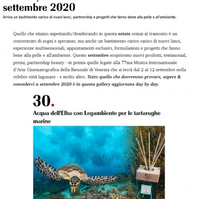 MARIECLAIRE.IT - ACQUA DELL'ELBA CON LEGAMBIENTE PER LE TARTARUGHE MARINE