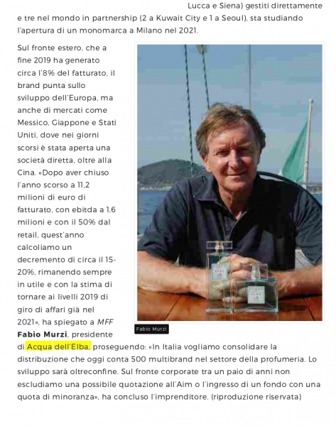 MFFASHION.COM - ACQUA DELL'ELBA PUNTA SULL'EXPORT