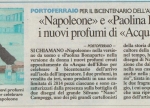 LA NAZIONE - NAPOLEONE E PAOLINA. I NUOVI PROFUMI DI ACQUA DELL'ELBA