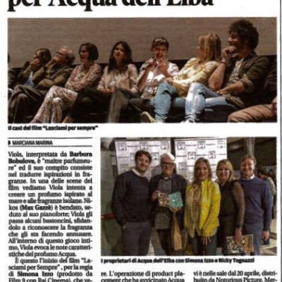 IL TIRRENO - DEBUTTO CINEMATOGRAFICO PER ACQUA DELL'ELBA