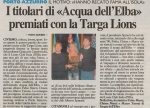 LA NAZIONE - I TITOLARI DI AdE PREMIATI CON LA TARGA LIONS