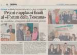 LA NAZIONE- PREMI E APPLAUSI FINALI AL FORUM DELLA TOSCANA
